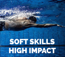 Soft Skills swimmer in blue pool